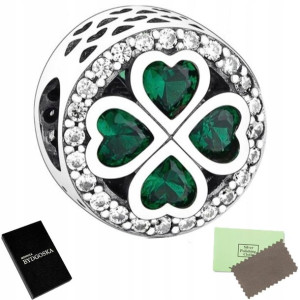 Charms Srebr0 925 Zawieszka Koniczynka Serce Beads