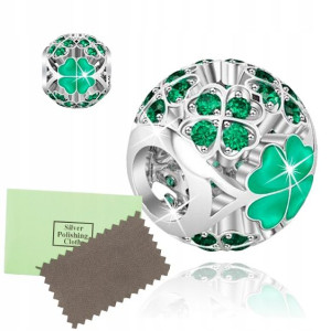 Charms Zawieszka Serce Koniczynka Beads Koralik