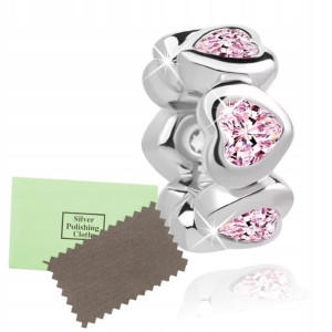 Zawieszka Serce Charms Srebrny Serca Grawer Beads