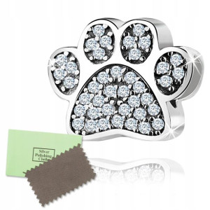 Zawieszka Srebrna 925 Charms Beads Łapka Grawer