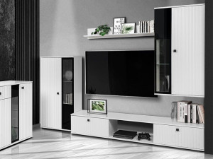 MEBLOŚCIANKA do salonu Salsa MDF zestaw mebli LED