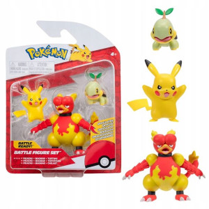 Pokemon 3 Figurki Bitewne Magmar Pikachu Turtwig