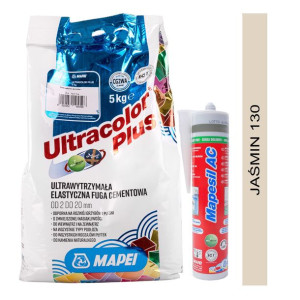 MAPEI fuga ULTRACOLOR PLUS 5kg + silikon MAPESIL AC 130 jaśmin