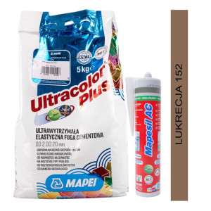 MAPEI fuga ULTRACOLOR PLUS 5kg + silikon MAPESIL AC 152 lukrecja