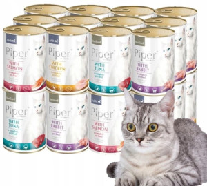 PIPER KOT PUSZKA 400G x 24 szt mix smaków