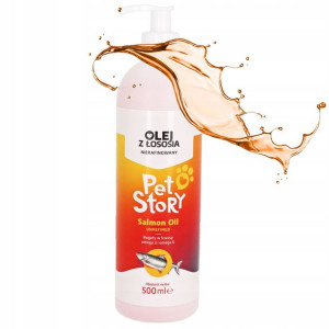 100% OLEJ Z ŁOSOSIA Psa Kota OMEGA 3 Salmon 500 ml