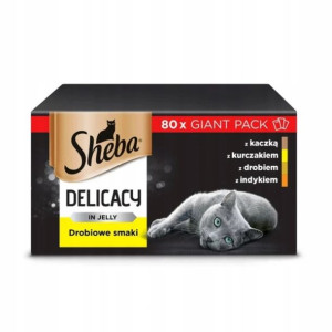 SHEBA Mokra Karma SMAKI DROBIOWE Galaretka 80x85g