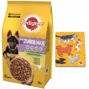 Pedigree Junior Duże Rasy Kurczak 15kg + Zeszyt