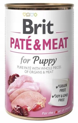 Brit Pate & Meat Dog Puppy KURCZAK INDYK 400g