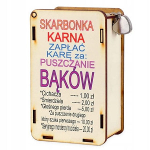 Skarbonka Karna Za Puszczanie Bąków Zabawna Drewno