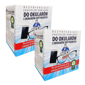 Chusteczki Nawilżane Do Okularów Mr Magic 2x 60szt