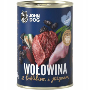 John Dog SZCZENIAK wołowina i królik jeżyny 400g