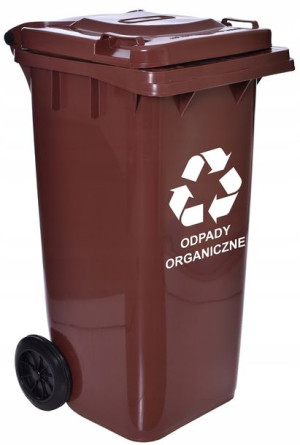 Kosz Pojemnik Na Śmieci Odpady 120l Brązowy