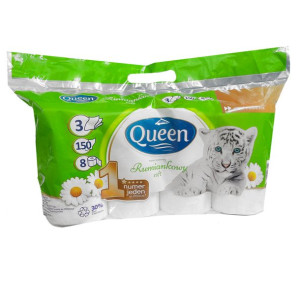 Papier Toaletowy Queen Rumiankowy 8 Rolek 3war