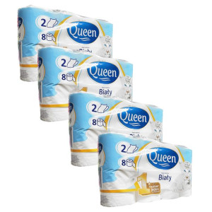 Papier Toaletowy Queen Biały 2 Warstwowy 32 Rolki