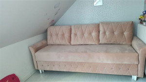 sofa z funkcją spania kanapa rozkładana łóżko z materacem na sprężynach