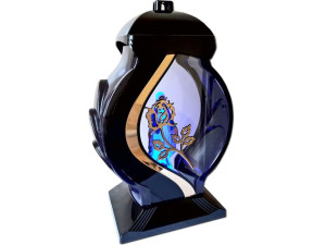 Znicz Lampion Ob Lustro Złoto Czarny+figurka Led