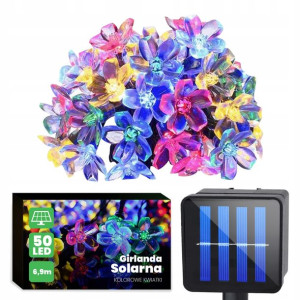 Girlanda Solarna KOLOROWE KWIATKI 50 LED FLOWER