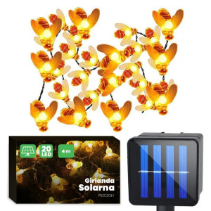 Girlanda Solarna Lampki Ogrodowe PSZCZOŁY 20x LED