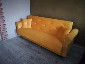 Sofa pikowana Z FUNKCJĄ SPANIA rozkładana kanapa łóżko trzyosobowa