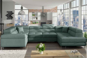 Narożnik LETTO z zagłówkami jasnozielony