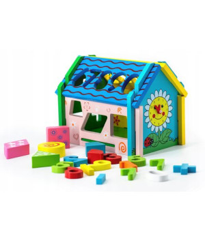 Drewniany Domek Edukacyjny Sorter Dla Dzieci