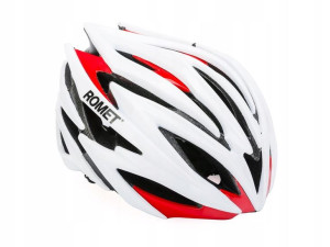 Kask rowerowy Romet biało czerwony