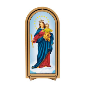 Obraz półokrągły w ramce - Matka Boża Wspomożycielka