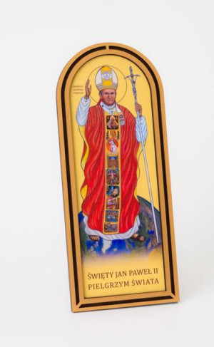 Obraz półokrągły w ramce – Święty Jan Paweł II