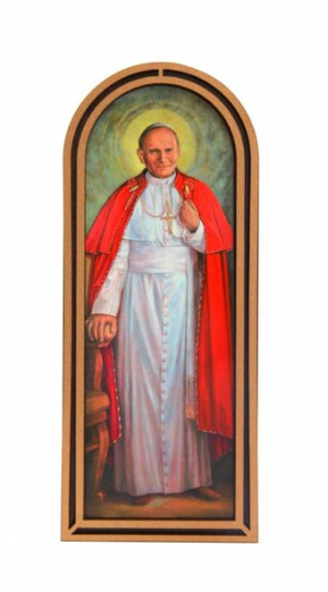 Obraz półokrągły w ramce – Święty Jan Paweł II