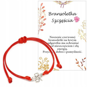 Bransoletka Szczęścia Koniczyna Amulet Kabała