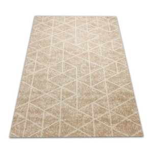 Miękki Nowoczesny Dywan 140x200 Geometria Beżowa