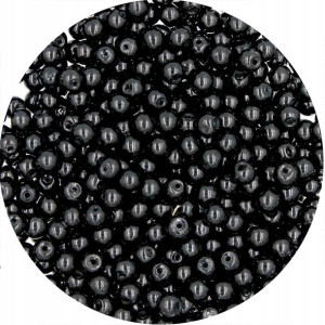 PERŁA PERŁY PEREŁKI SZKLANE 4mm 50szt czarne