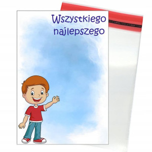 Karteczka Opakowanie Życzenia + Celofan Zestaw 4sz