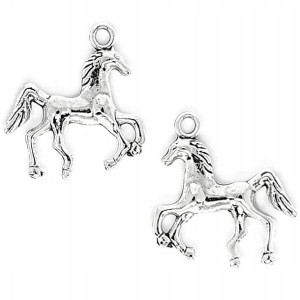 Zawieszka metalowa charms KOŃ 21x21mm 2szt srebrny