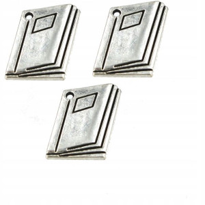 Zawieszka metalowa charms ksiązka 19x13mm 3szt