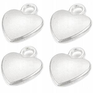 Zawieszka metalowa charms SERCE 11x9mm 4szt