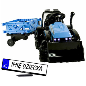 Traktor na akumulator dla dzieci przyczepka pilot TRAK-SX-2-NIEBIESKI
