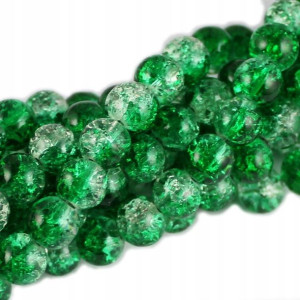 Koraliki SZKLANE CRACKLE 8mm SZNUR 52szt dwubarwne