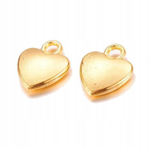 ZAWIESZKA SERCE CHARMS 10x12mm k. złoty 4szt metal