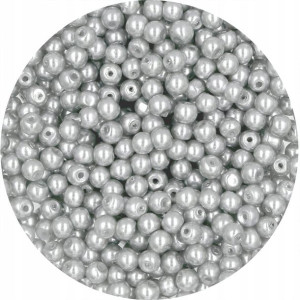 PERŁA PERŁY PEREŁKI SZKLANE 4mm siwy 50sztuk