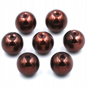 PERŁY SZKLANE perła szklana 8mm brązowe c. 14szt