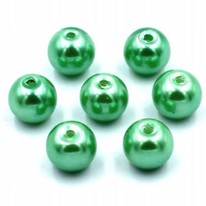 PERŁY SZKLANE perła szklana 8mm zielone 14szt