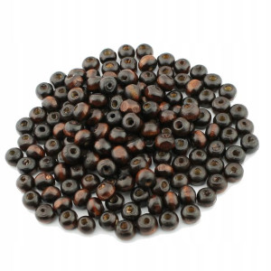 Koraliki Drewniane Drewno Brąz 6mm 150szt
