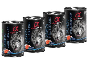 Alpha Spirit Adult All Breed Salmon & Blueberries 4x400g - mokra karma dla
