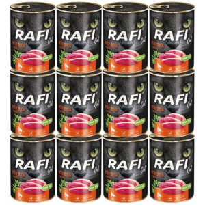 Rafi Pasztet dla Kota z Kaczką - mokra karma dla kotów 12 x 400g ZESTAW