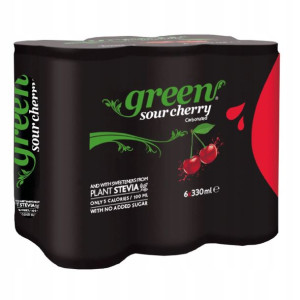 Napój Gazowany Green Wiśniowy Bez Cukru 330ml x 6 sztuk