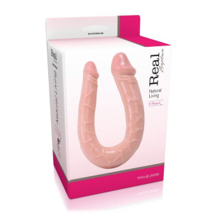 Żelowe Dildo Dwustronne Podkowa - Penis Real Rapture U-Shaped 6"