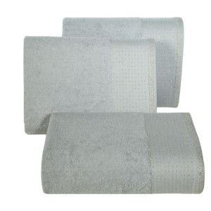 Ręcznik bawełniany frotte miękki 70X140cm srebrny 500GSM