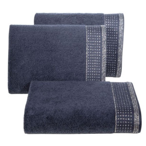 Ręcznik bawełniany frotte miękki 30X50cm granatowy 500GSM